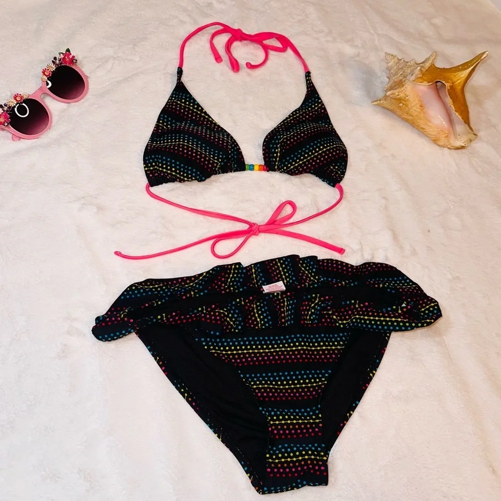Polka dot rainbow 2 piece swimsuit